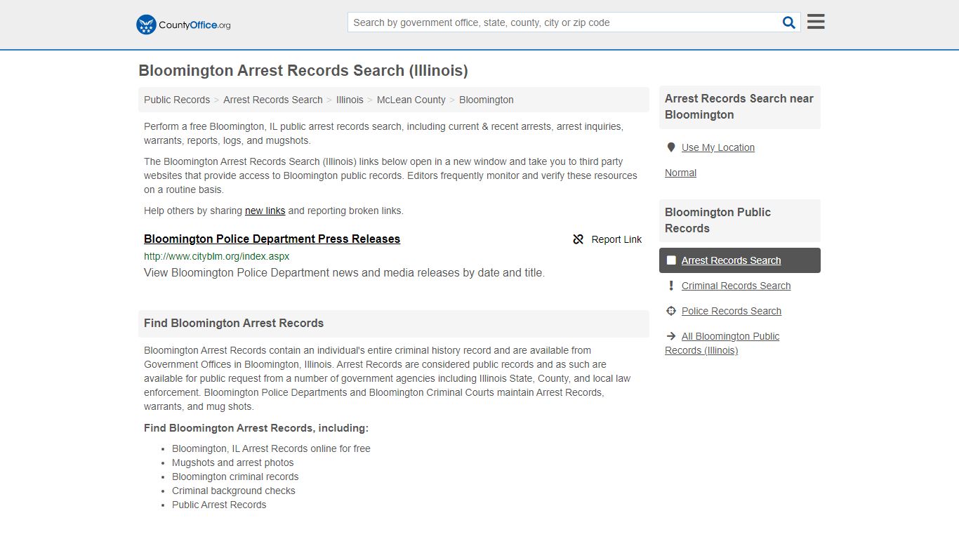 Arrest Records Search - Bloomington, IL (Arrests & Mugshots)